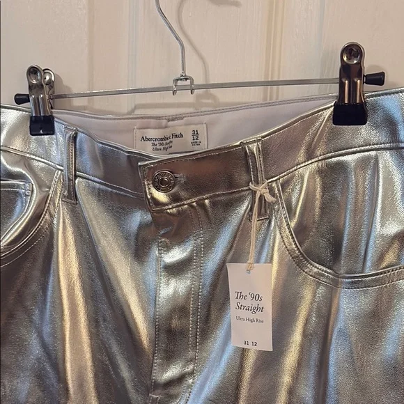 Abercrombie Silver Metallic Pants - Picture 2 of 2